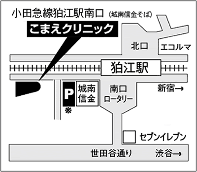 こまえクリニックの案内図